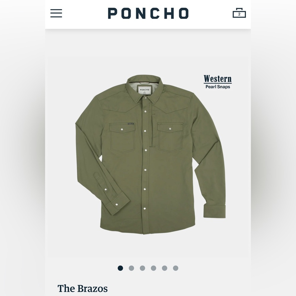Poncho outdoors The Brazos LS shirt in excellent condition.